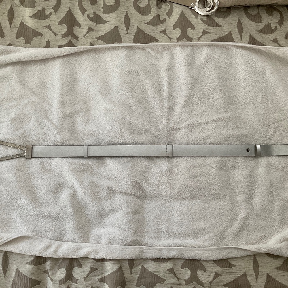 Chicos silver metallic belt